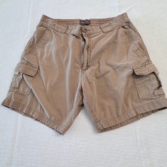 Great Northwest Clothing Co Khaki Cargo shorts 34 100% Cotton - Picture 2 of 10